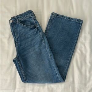 Wide Leg High-Waisted H&M Girls Size 14 Blue Jeans (Adjustable Waist)